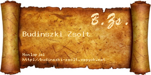 Budinszki Zsolt névjegykártya